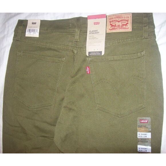 Levi's Women's Classic Straight Jeans 10 short W30L28 Green Jeans - Picture 3 of 4